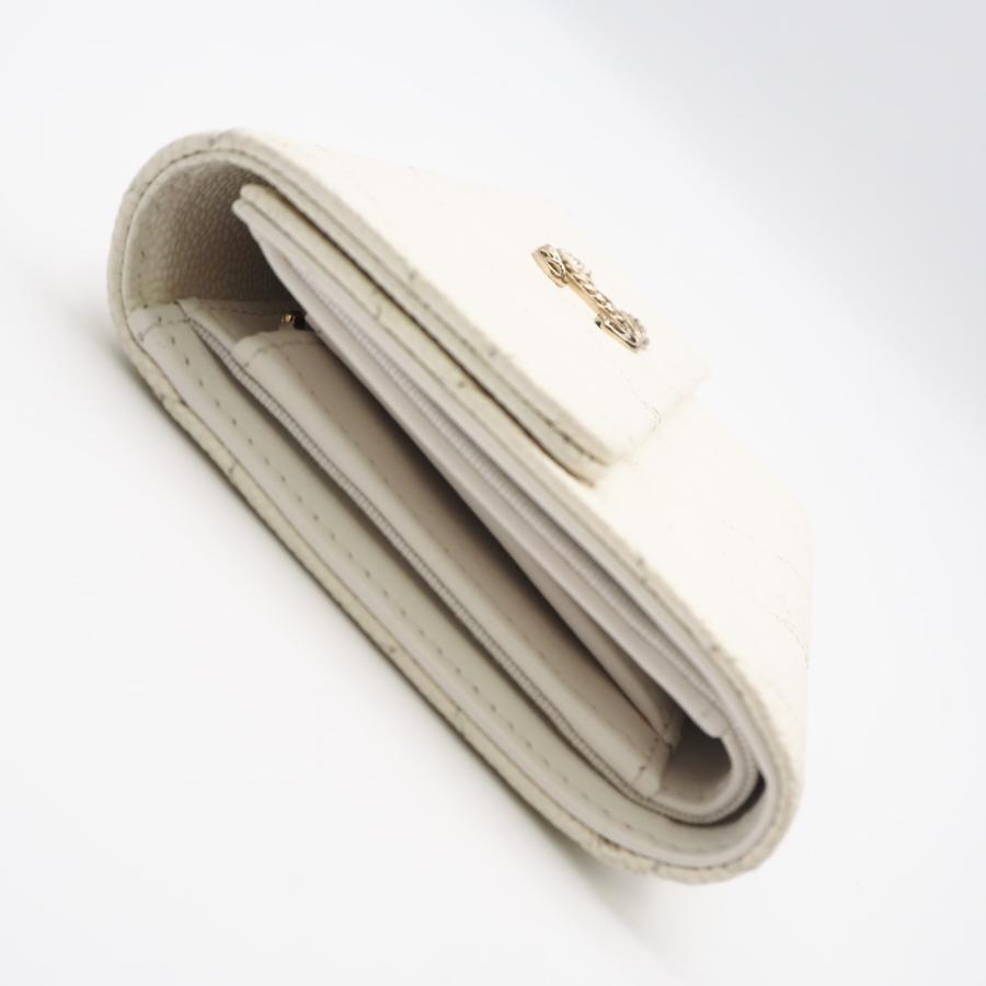 ★3日以内返品可★ 美品 CHANEL シャネル マットラッセ ミディアムウォレット AP3051 三つ折り財布 ホワイト | CHANEL | 07