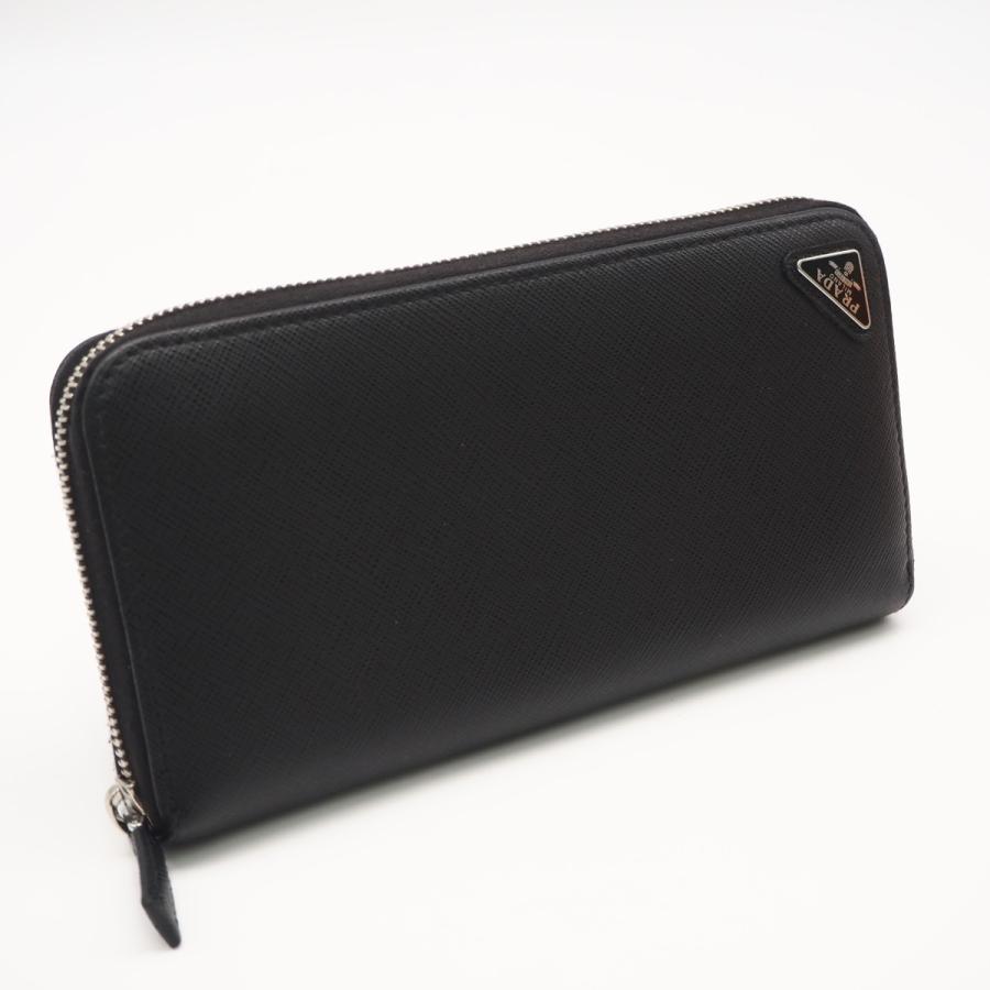 美品　PRADA サフィアーノトライアングル財布 PRADA（プラダ） ☆3日以内返品可☆ 美品 サフィアーノ トライアングル