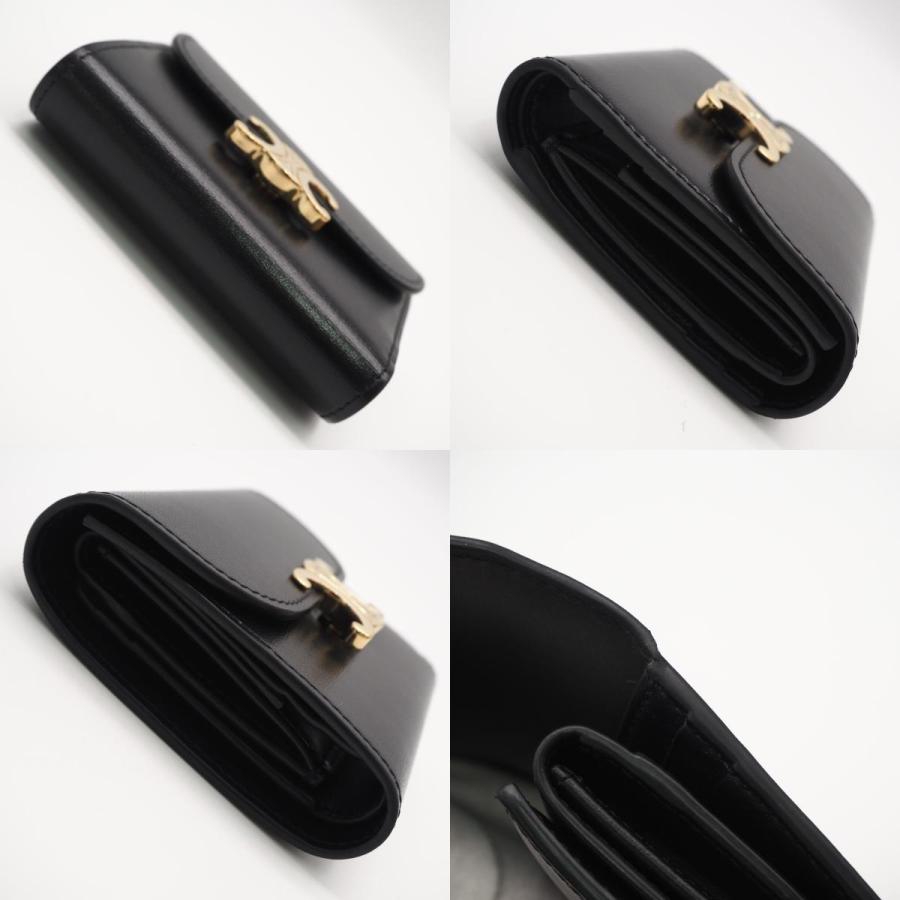 【✨美品✨】セリーヌ トリオンフ 長財布 フラップウォレット ブラック CELINE（セリーヌ） ☆3日以内返品可☆ 美品 トリオンフ スモール
