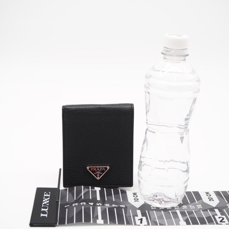 ★3日以内返品可★ 極美品 PRADA プラダ ヴィッテロダイノ レザー 財布 2MO513 二つ折り財布 ブラック | PRADA | 03