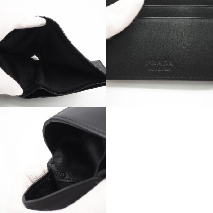 ★3日以内返品可★ 極美品 PRADA プラダ ヴィッテロダイノ レザー 財布 2MO513 二つ折り財布 ブラック | PRADA | 09