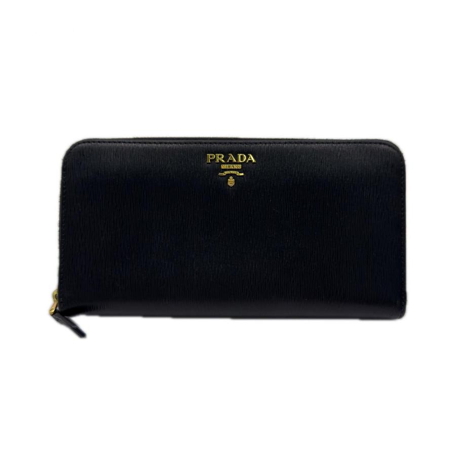 ★3日以内返品可★ 美品 PRADA プラダ サフィアーノメタル ラウンドファスナー長財布 1ML506 長財布 ブラック | PRADA | 01