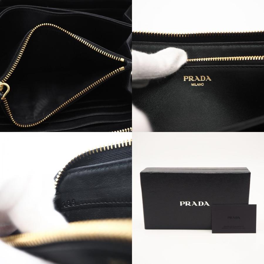★3日以内返品可★ 美品 PRADA プラダ サフィアーノメタル ラウンドファスナー長財布 1ML506 長財布 ブラック | PRADA | 09