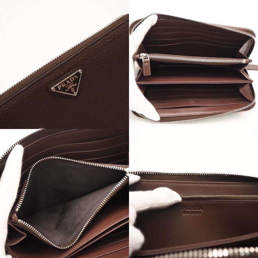 ★3日以内返品可★ 美品 PRADA プラダ ヴィッテロダイノ レザー トライアングルロゴ ラウンドファスナー長財布 | PRADA | 08