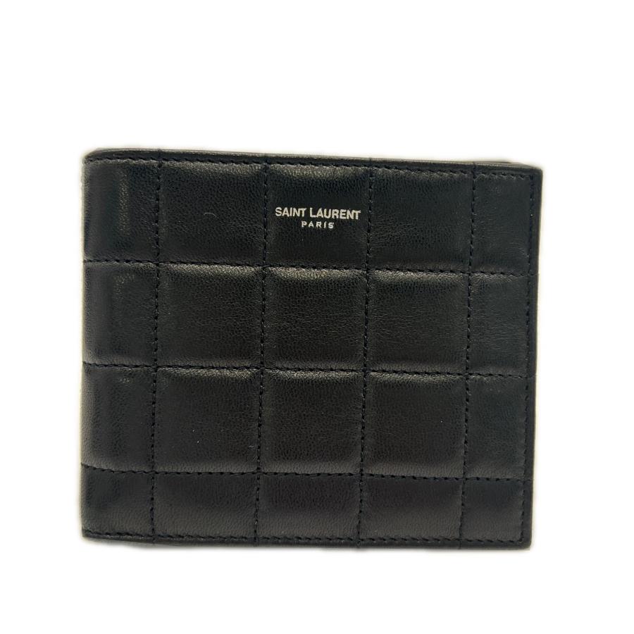 ★3日以内返品可★ 美品 SAINT LAURENT サンローラン カーフレザー キルティング ロゴ コンパクトウォレット |  | 01