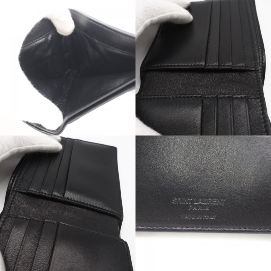 ★3日以内返品可★ 美品 SAINT LAURENT サンローラン カーフレザー キルティング ロゴ コンパクトウォレット |  | 08