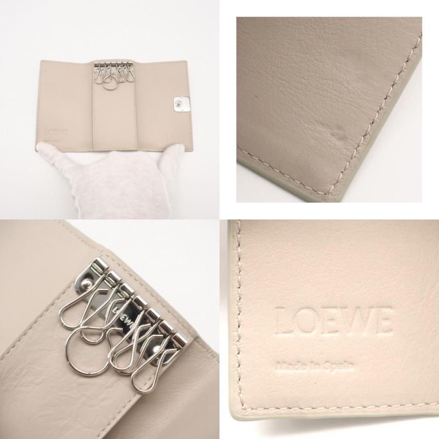 ★3日以内返品可★ 美品 LOEWE ロエベ ペブルグレインカーフ アナグラム キーケース クレイ C821K92X01 | LOEWE | 08