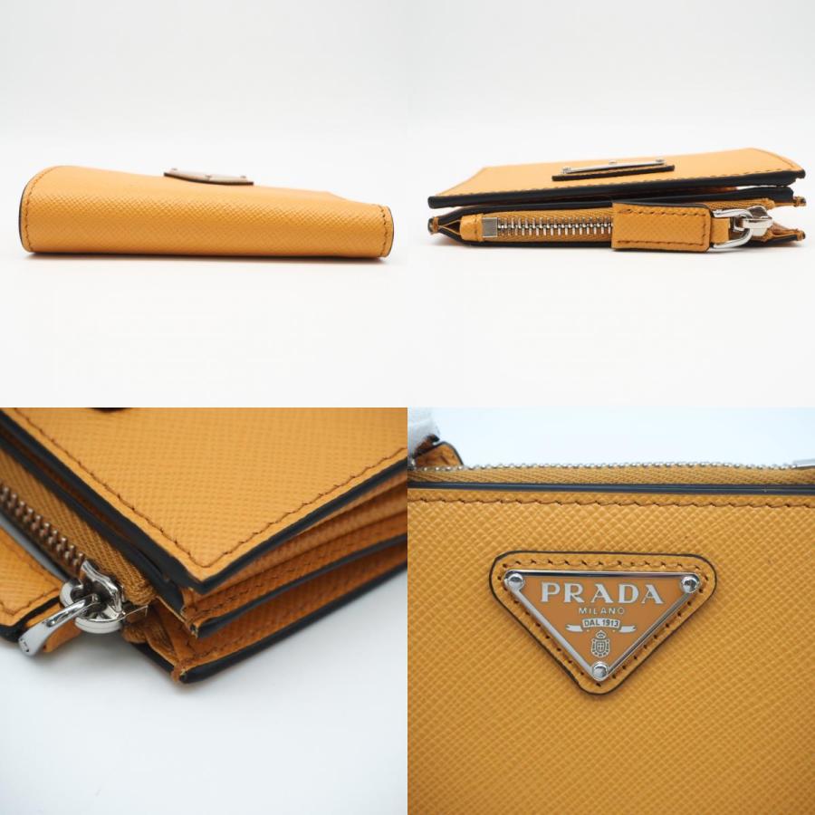 ★3日以内返品可★ 未使用 PRADA プラダ サフィアーノ トライアングル 財布 アンバー 2ML049 二つ折り財布 | PRADA | 07