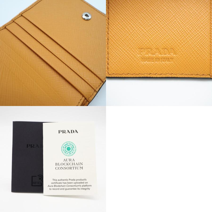 ★3日以内返品可★ 未使用 PRADA プラダ サフィアーノ トライアングル 財布 アンバー 2ML049 二つ折り財布 | PRADA | 09