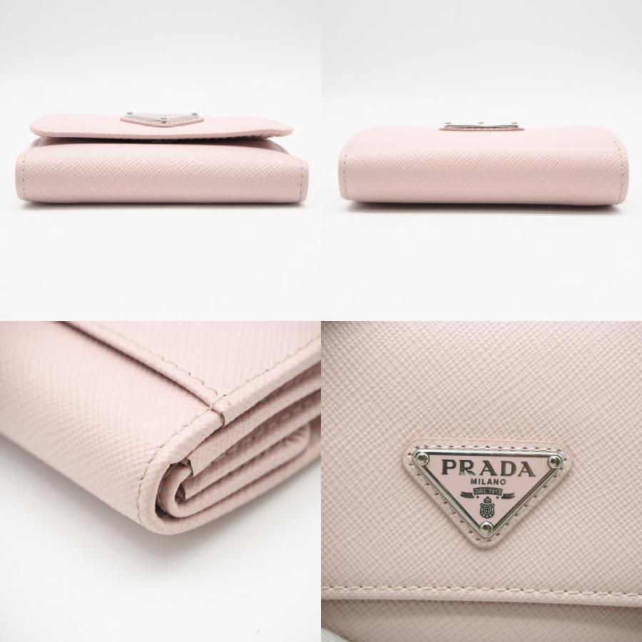 ★3日以内返品可★ 美品 PRADA プラダ サフィアーノ トライアングル 財布 アラバスターピンク 1MH043 三つ折り財布 | PRADA | 07