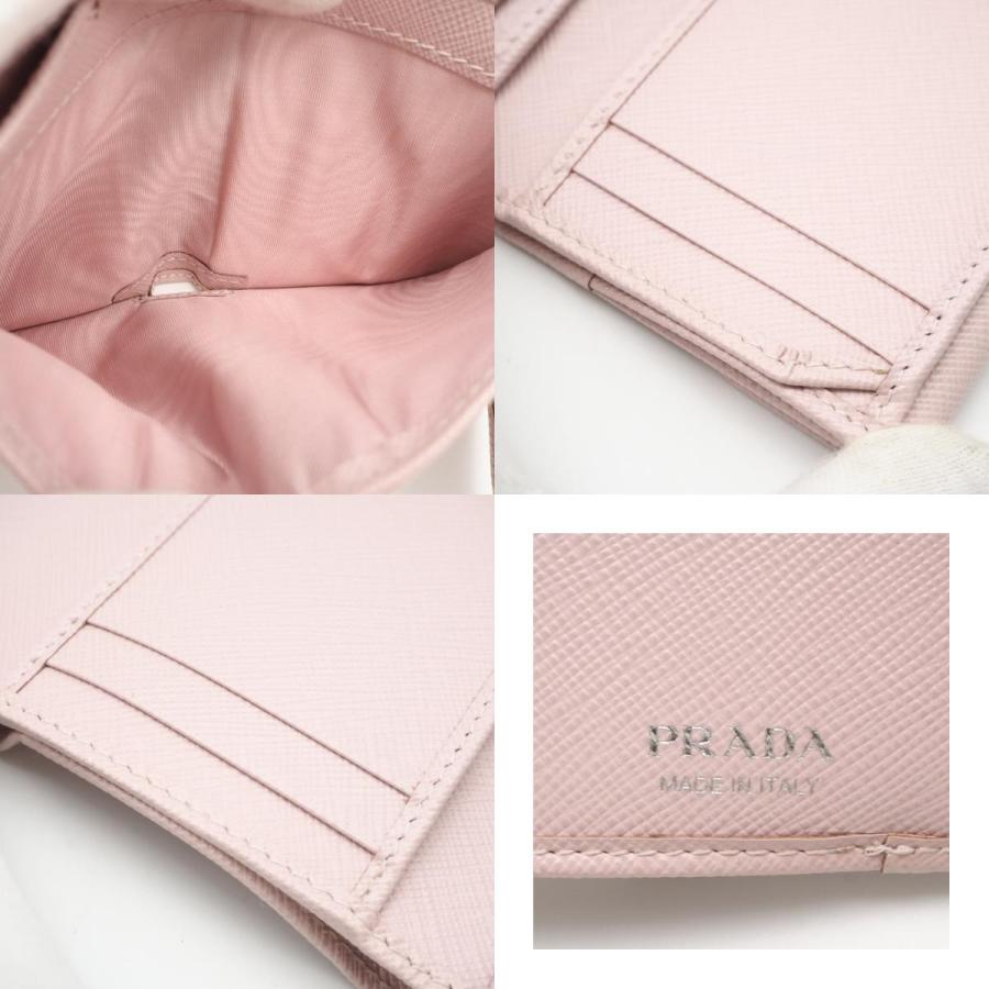 ★3日以内返品可★ 美品 PRADA プラダ サフィアーノ トライアングル 財布 アラバスターピンク 1MH043 三つ折り財布 | PRADA | 09