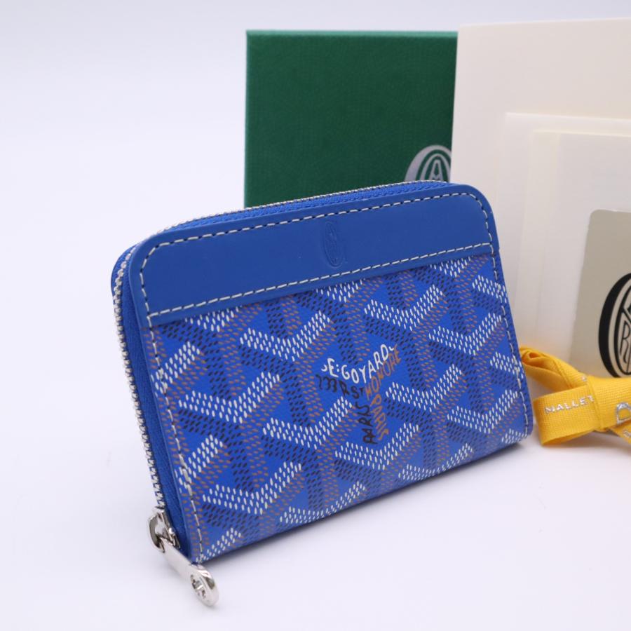 ★3日以内返品可★ 極美品 GOYARD ゴヤール マティニョン ミニ ウォレット ブルー MATIGNMINTY09CL09P | GOYARD