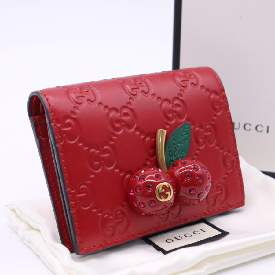 フ*ち様 GUCCI GGスプリーム チェリー 二つ折り財布 GUCCI（グッチ） ☆3日以内返品可☆ 美品 GGスプリーム チェリー
