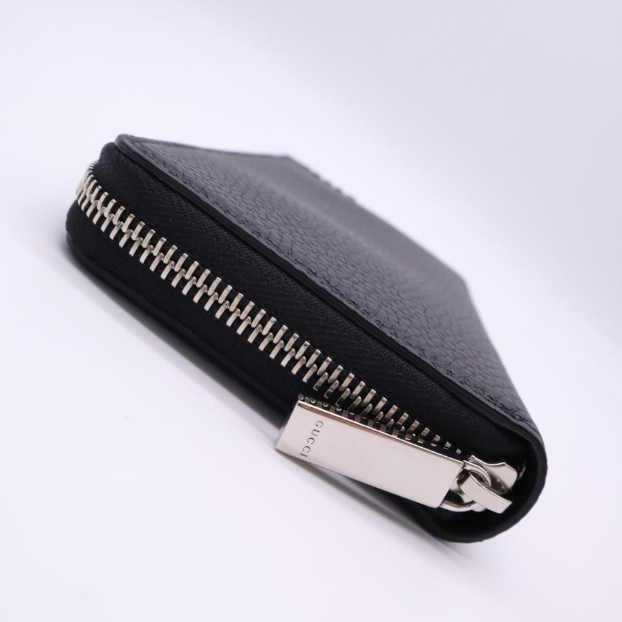 GUCCI　折り財布　ウォレット　レザー　ロゴプレート　Wホック　黒　【美品】 GUCCI（グッチ） ☆3日以内返品可☆ 未使用 レザー ロゴ ジップ