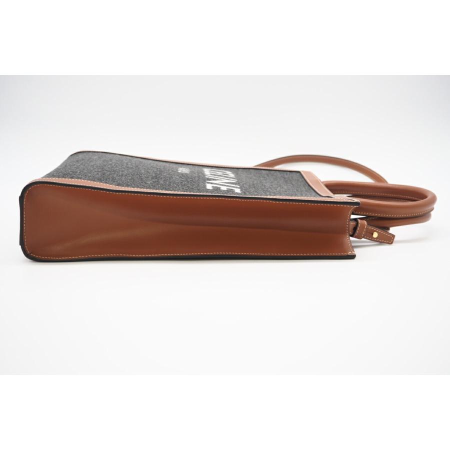 ★3日以内返品可★ CELINE セリーヌ 192082ENU.09BE コットン レザー テキスタイル スモールバーティカルカバ グレー ブラウン バッグ CELINE（セリーヌ） ☆3日以内返品可☆ 192082ENU.09BE コットン