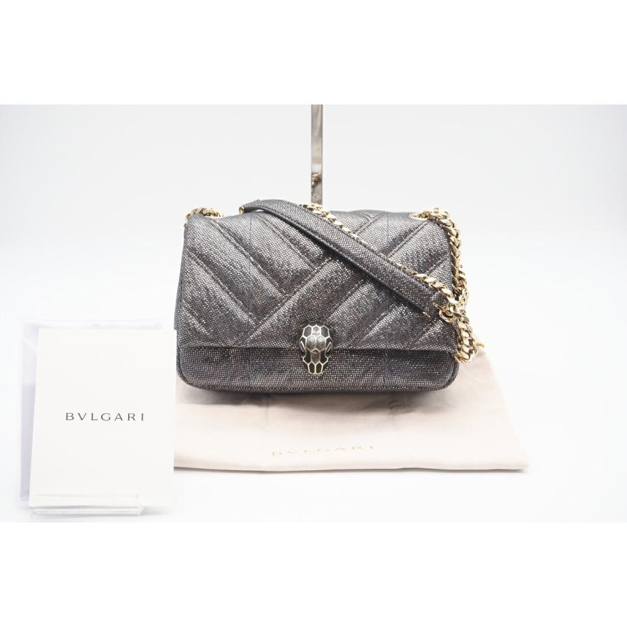 ★3日以内返品可★ BVLGARI ブルガリ 290543 セルペンティ モルテンカルング チェーン ショルダーバッグ シルバー 2WAYバッグ 極美品 BVLGARI（ブルガリ） ☆3日以内返品可☆ - セルペンティ メタリック