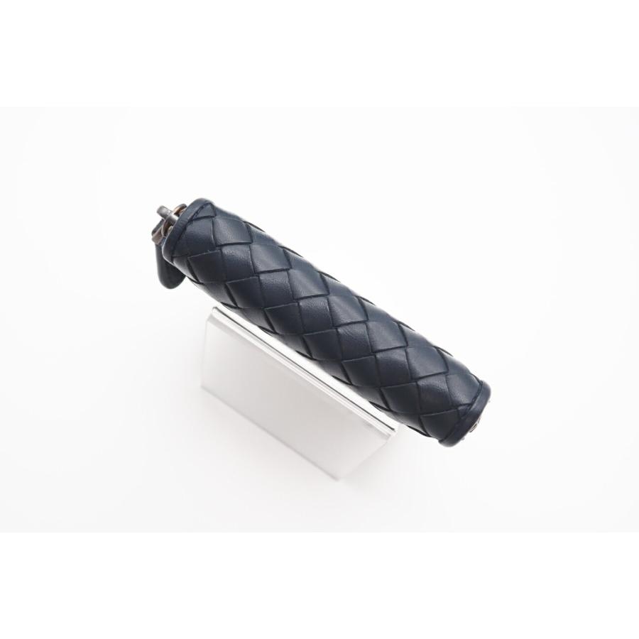 Bottega Veneta ラウンドファスナー ネイビー イントレチャート ☆安心の3大保証☆ ABランク ≪BOTTEGA VENETA ボッテガ
