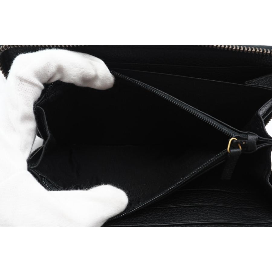 グッチ ロゴプリント 長財布 ヴィンテージ ラウンドファスナー ブラック 箱 GUCCI（グッチ） ☆安心の3大保証☆ Aランク ≪GUCCI グッチ/ラウンド