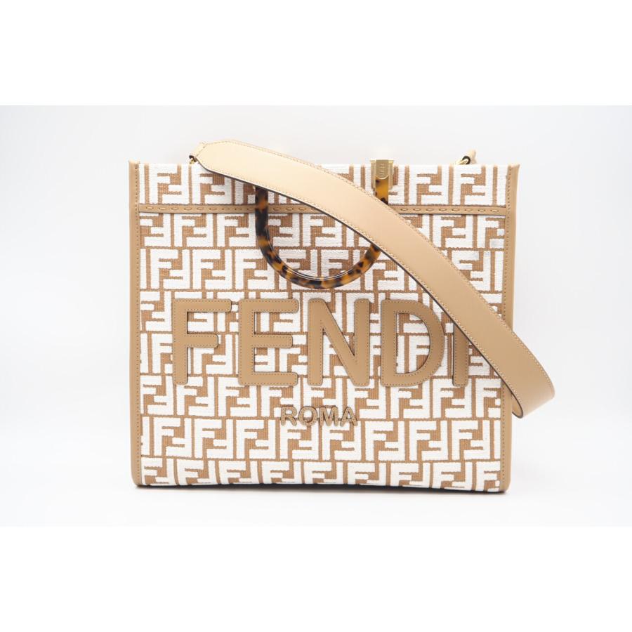 ☆安心の3大保証☆ Aランク ≪FENDI フェンディ/2WAYバッグ≫ 8BH386 FFジャカード ファブリック ショッパー フェンディ サンシャイン ミディアム ☆安心の3大保証☆ Aランク ≪FENDI フェンディ/2WAYバッグ≫ 8BH386