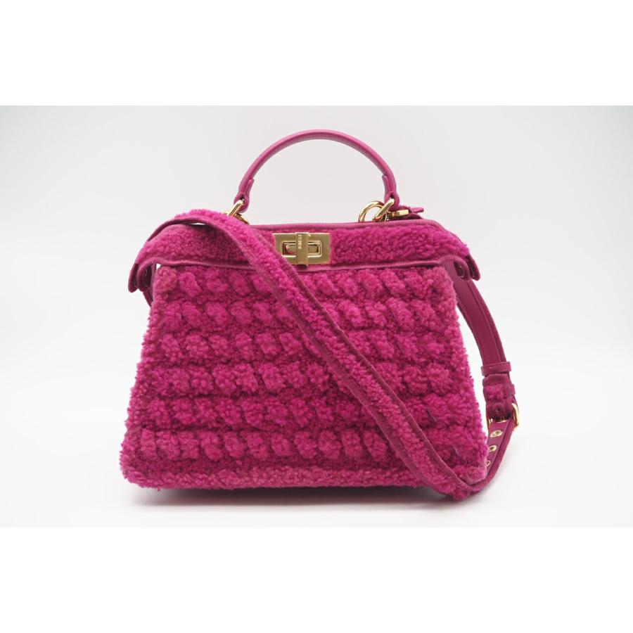 ☆安心の3大保証☆ ABランク ≪FENDI フェンディ/2WAYバッグ≫ 8BN327 ピーカブー アイシーユー スモール ボア ピンク ハンドバッグ 美品 送料無料 ☆安心の3大保証☆ ABランク ≪FENDI フェンディ/2WAYバッグ≫ 8BN327