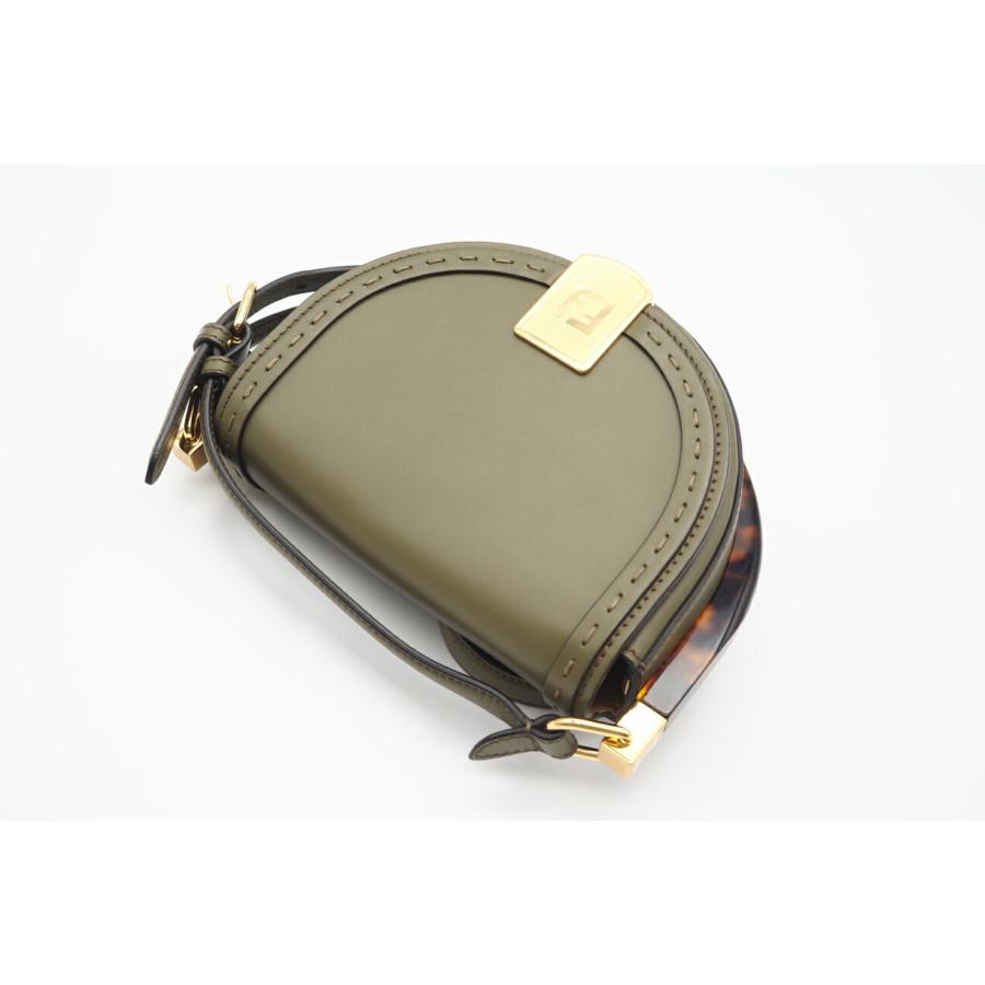 ☆安心の3大保証☆ Aランク ≪FENDI フェンディ/ショルダーバッグ≫ 8BT346 ムーンライト カーフスキン プレキシガラス カーキ ブラウン 送料無料 ☆安心の3大保証☆ Aランク ≪FENDI フェンディ/ショルダーバッグ