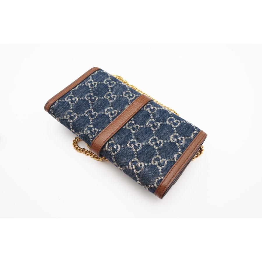 ☆安心の3大保証☆ Aランク ≪GUCCI グッチ/二つ折り長財布≫ 652681 ジャッキー1961 デニム チェーン付きウォレット ブルー ブラウン 送料無料 ☆安心の3大保証☆ Aランク ≪GUCCI グッチ/二つ折り長財布≫ 652681