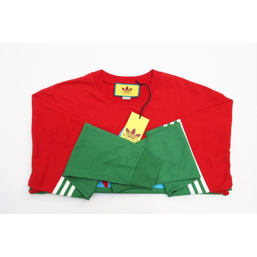 GUCCI x ADIDAS ロンT　赤緑　グッチ　アディダス　長袖 Tシャツ GUCCI x ADIDAS ロンT 赤緑 グッチ アディダス 長袖 Tシャツ - メルカリ