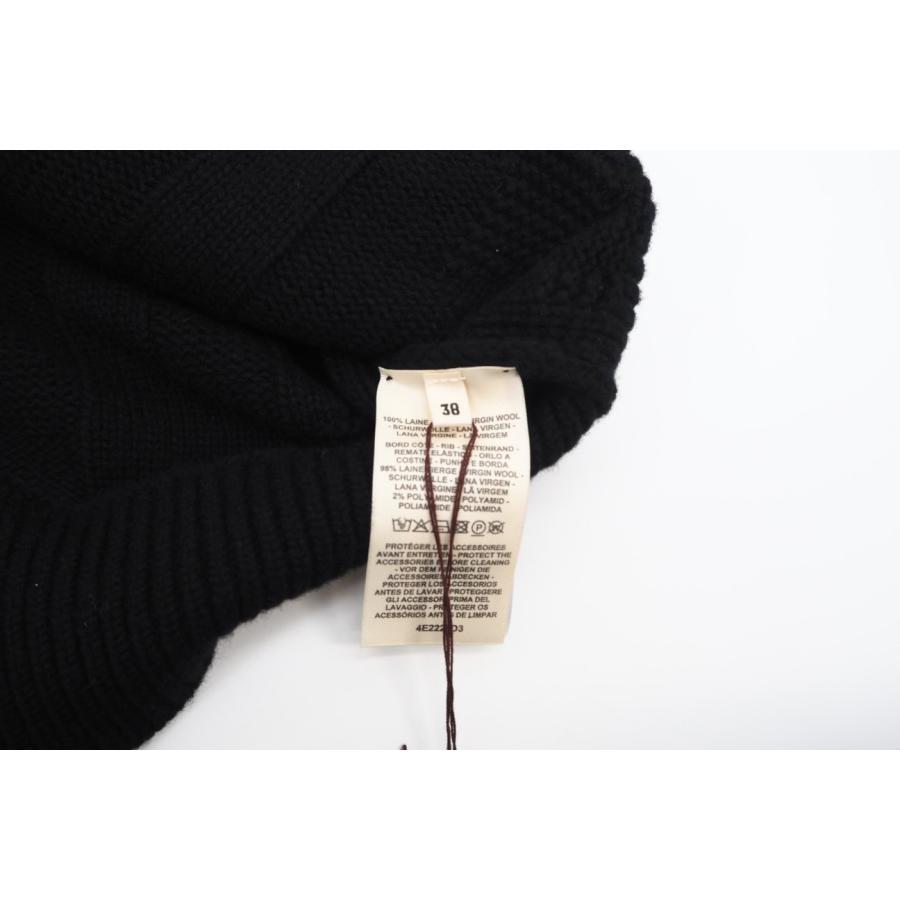 HERMES◇エルメス セリエクッション 38×38 ブラック オレンジ ウール