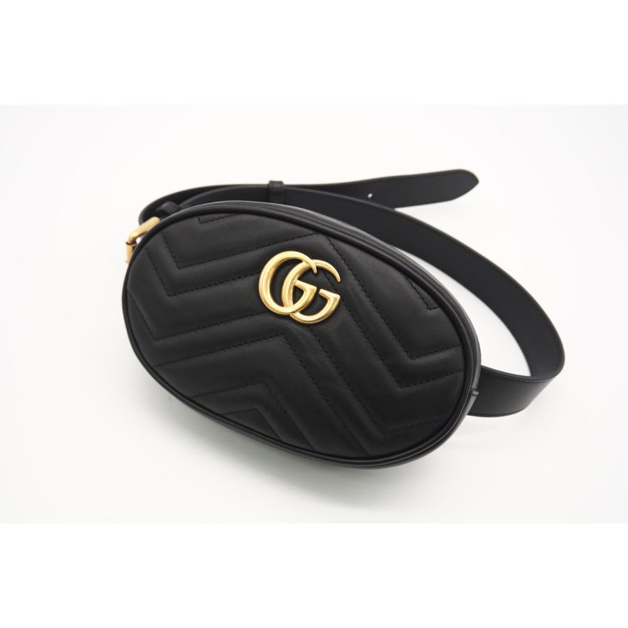 ☆安心の3大保証☆ ABランク ≪GUCCI グッチ/ウエストポーチ≫ 476434 GGマーモント キルティング ベルトバッグ ブラック 美品 送料無料 ☆安心の3大保証☆ ABランク ≪GUCCI グッチ/ウエストポーチ≫ 476434