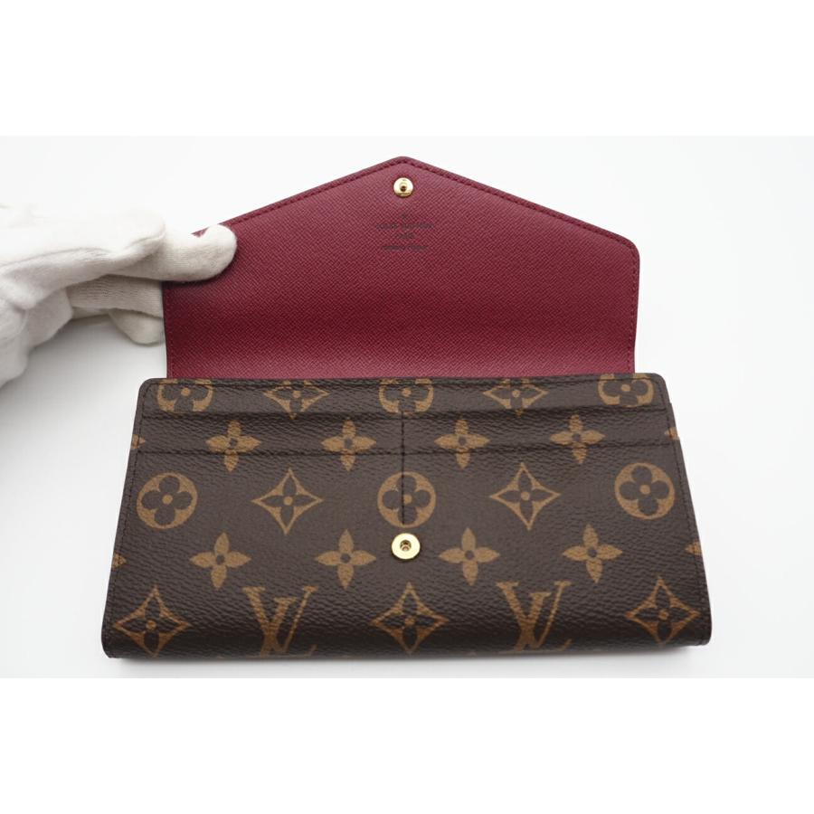 ☆安心の3大保証☆ Aランク ≪LOUIS VUITTON ルイ ヴィトン/二つ折り長財布≫ M62234 モノグラム ポルトフォイユ サラ フューシャ ブラウン レッド LOUIS VUITTON（ルイ・ヴィトン） ☆安心の3大保証☆ Aランク ≪LOUIS