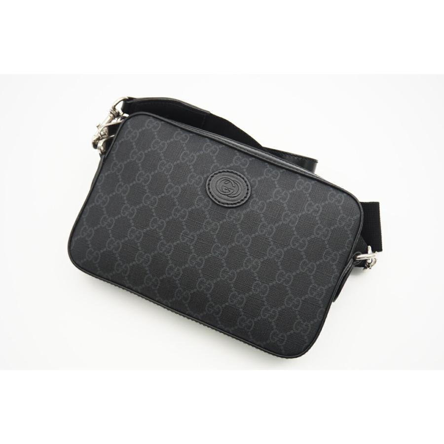 ☆安心の3大保証☆ Bランク ≪GUCCI グッチ/ショルダーバッグ≫ 703468 92THF 1000 インターロッキング G GGスプリーム ブラック グレー 送料無料 GUCCI（グッチ） ☆安心の3大保証☆ Bランク ≪GUCCI グッチ