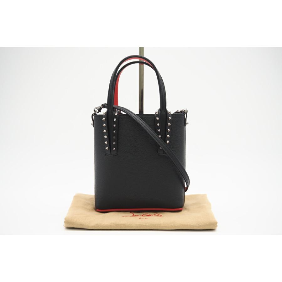 ルブタン　ハンドバッグ 傷あり Christian Louboutin (クリスチャン ルブタン) レザー スタッズ