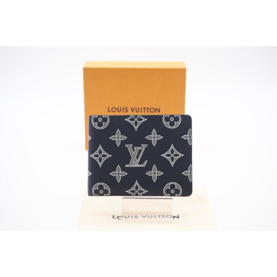 ★3日以内返品可★ LOUIS VUITTON ルイ ヴィトン M83379 モノグラム シャドウ ポルトフォイユ ミュルティプル Navy Blue ネイビー 財布 LOUIS VUITTON（ルイ・ヴィトン） ☆3日以内返品可☆ ルイ ヴィトン
