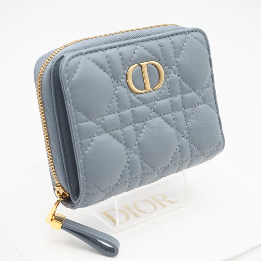 ★3日以内返品可★ Christian Dior クリスチャン ディオール S5032UWHC_M81B カナージュカーフ Dior Caro ウォレット 二つ折り財布 極美品 Christian Dior（クリスチャン・ディオール） ☆3日以内返品可