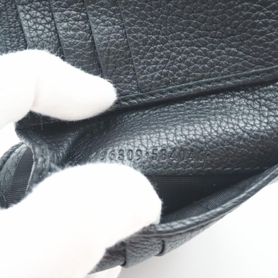 GUCCI 二つ折り財布 GUCCIロゴ コンパクトウォレット ブラック 極美品