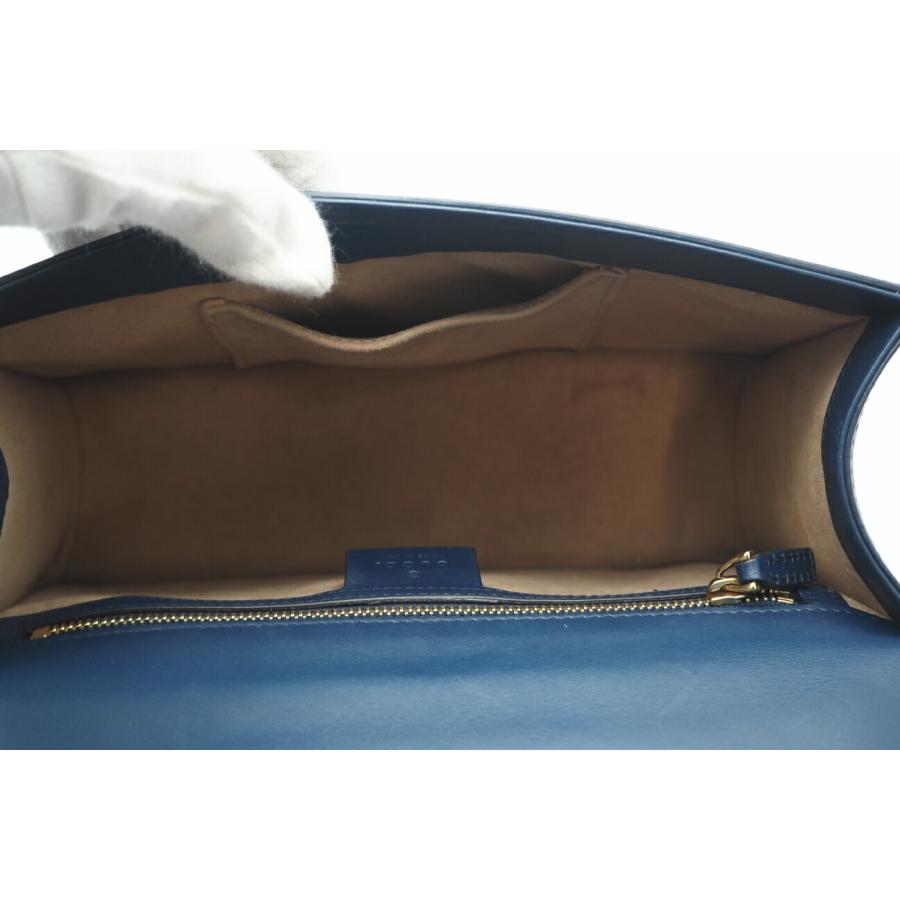 GUCCI ショルダーバッグ シルヴィ レザー ネイビー レッド グリーン 紺