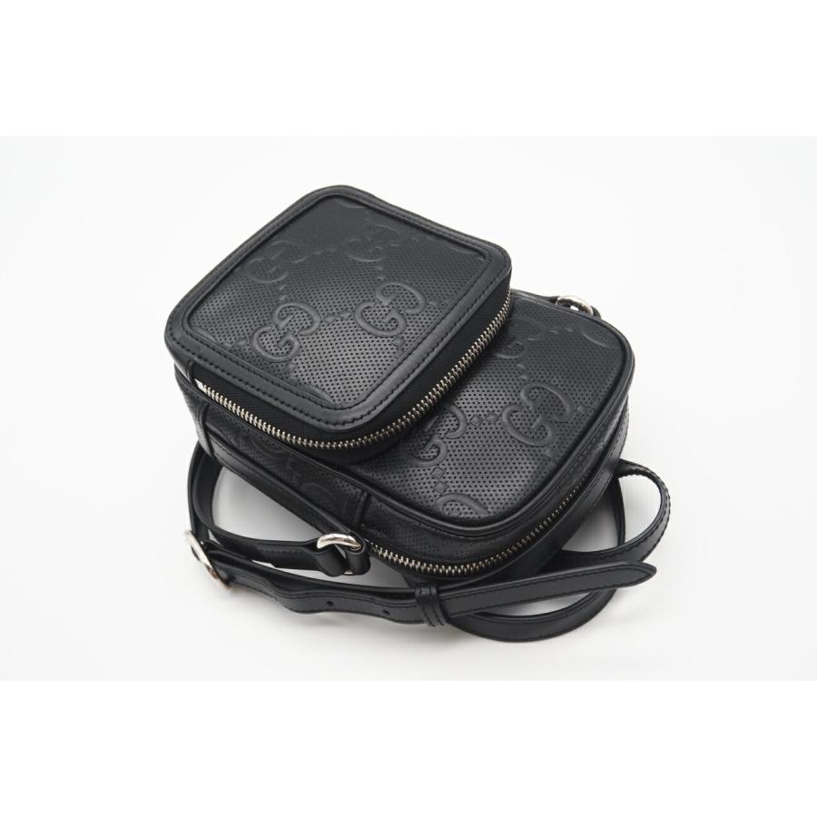 ☆安心の3大保証☆ Aランク ≪GUCCI グッチ/ショルダーバッグ≫ 658553 GGエンボス レザー ブラック 黒 ミニ ロゴマーク 極美品 送料無料 ☆安心の3大保証☆ Aランク ≪GUCCI グッチ/ショルダーバッグ≫ 658553