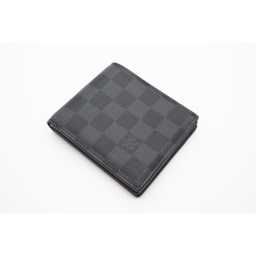 ★3日以内返品可★ LOUIS VUITTON ルイ ヴィトン N60053 ダミエ グラフィット ポルトフォイユ アメリゴ NM グレー ブラック 財布 LOUIS VUITTON（ルイ・ヴィトン） ☆3日以内返品可☆ ルイ ヴィトン