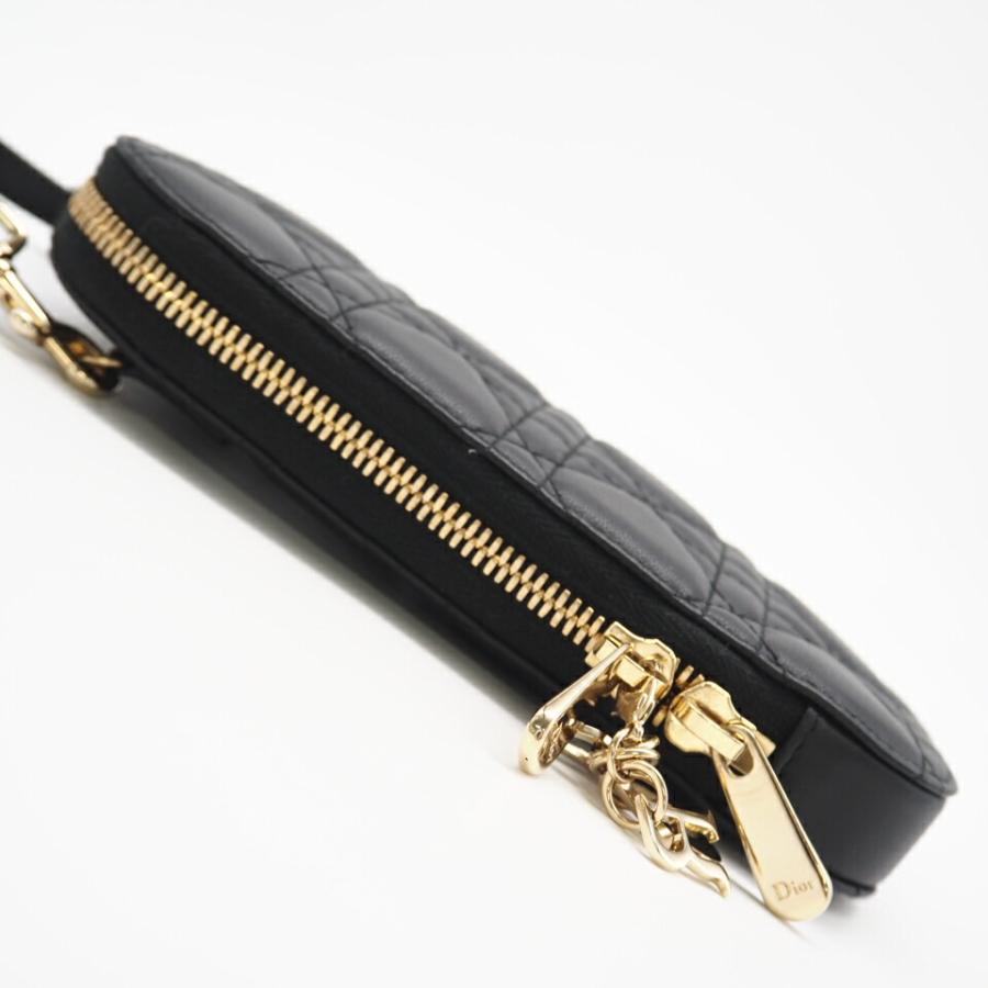 ★3日以内返品可★ Dior ディオール S0872ONMJ_M900 ラムスキン Lady Dior Call’in Dior フォンホルダー ブラック  ショルダーバッグ 美品 ☆3日以内返品可☆ Dior ディオール S0872ONMJ_M900 ラムスキン Lady