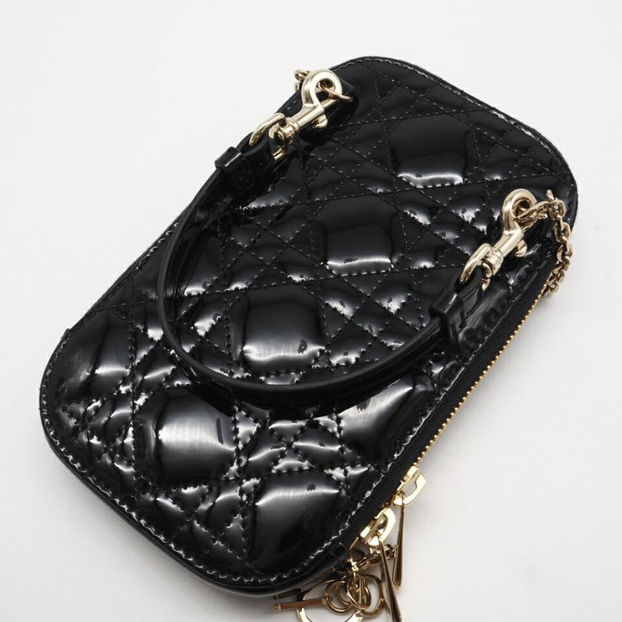 ★3日以内返品可★ Dior ディオール S0872OVRB パテントカーフスキン Lady Dior Call’in Dior ブラック ショルダーバッグ 極美品 ☆3日以内返品可☆ Dior ディオール S0872OVRB パテントカーフスキン