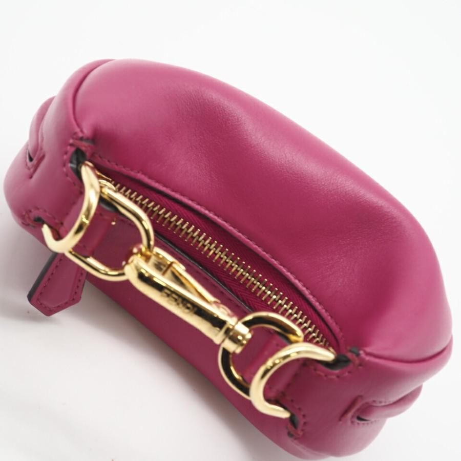 ★3日以内返品可★ FENDI フェンディ 7AS089 ナノ フェンディグラフィ ピンクレザー チャーム ピンク ゴールド ポーチ 極美品 FENDI（フェンディ） ☆3日以内返品可☆ 7AS089 ナノ フェンディ
