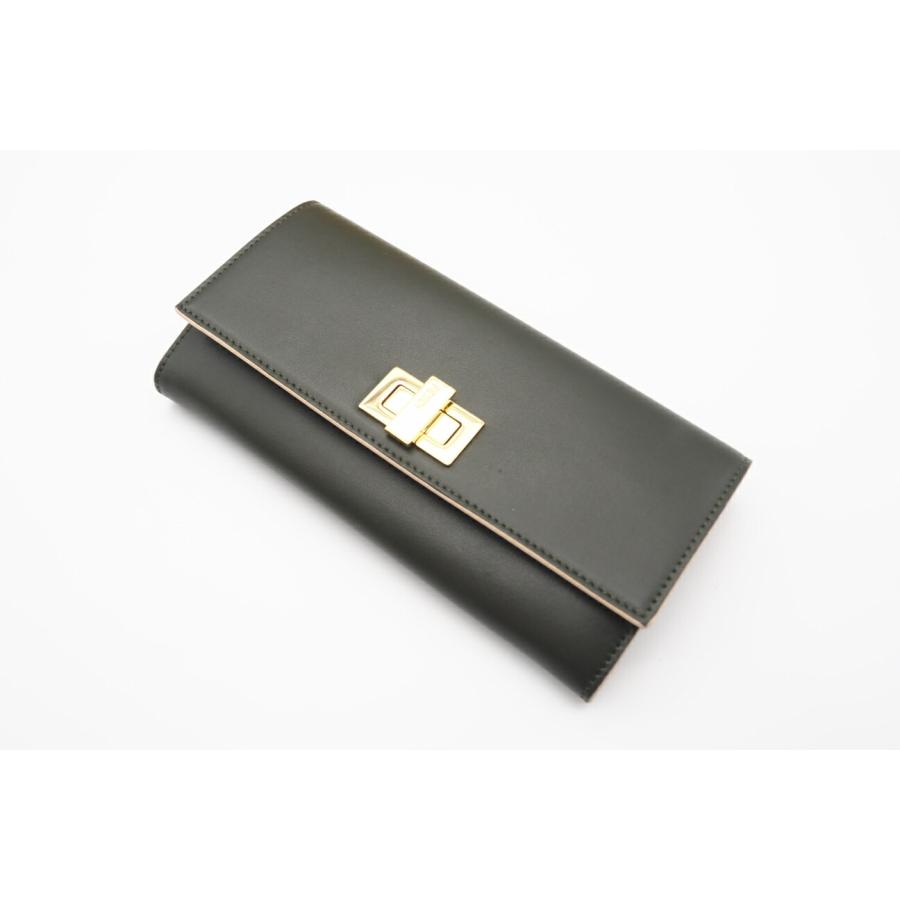 ☆安心の3大保証☆ ABランク ≪FENDI フェンディ/二つ折り長財布≫ 8M0377 ピーカブーレザー コンチネンタル ウォレット カーキ ベージュ 送料無料 ☆安心の3大保証☆ ABランク ≪FENDI フェンディ/二つ折り長財布