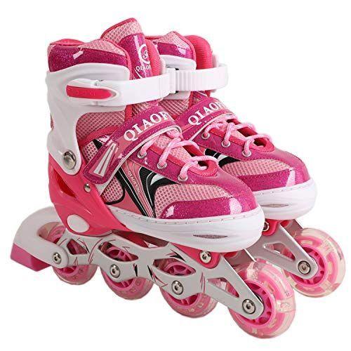 出荷 Yiqi インラインスケート ローラースケートサイズ調整可能 発光 大人 キッズ 子供用 初心者向け メッシュ 通気性抜群 ローラーシューズ