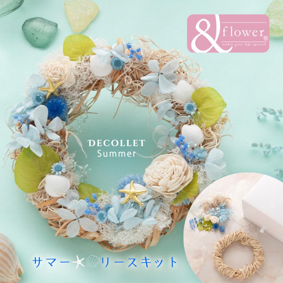業界no 1 誕生日プレゼント 花 プリザーブド 女性 ギフト プレゼント 手作りキット リース キット マリン デコレット サマー 夏 誕生日 壁飾り 壁掛け