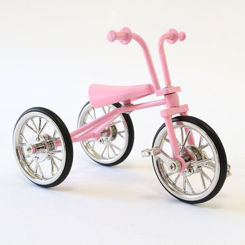 三輪車 三輪車モチーフ ミニチュア三輪車 可動式 昔ながらの三輪車模型