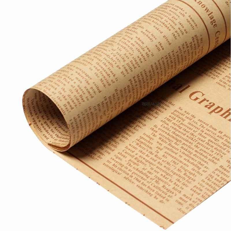 英字新聞紙柄 包装紙 ラッピング用品 ラッピングペーパー 38枚 紙 