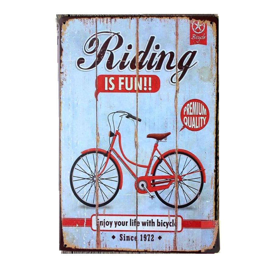 自転車柄 ブリキサイン 自転車 ブリキ看板 自転車モチーフ ブリキ