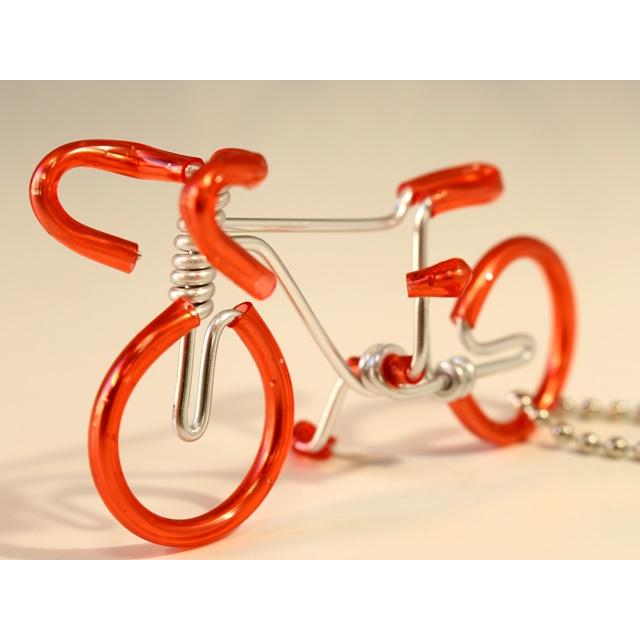 ワイヤーアート 自転車 キーホルダー ハンドメイド ワイヤー