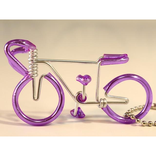 ワイヤーアート 自転車 キーホルダー ハンドメイド ワイヤー