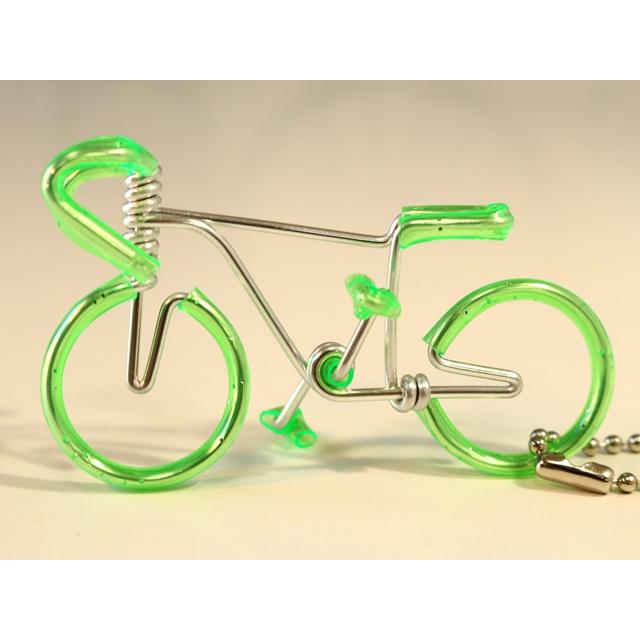 ワイヤーアート 自転車 キーホルダー ハンドメイド ワイヤー